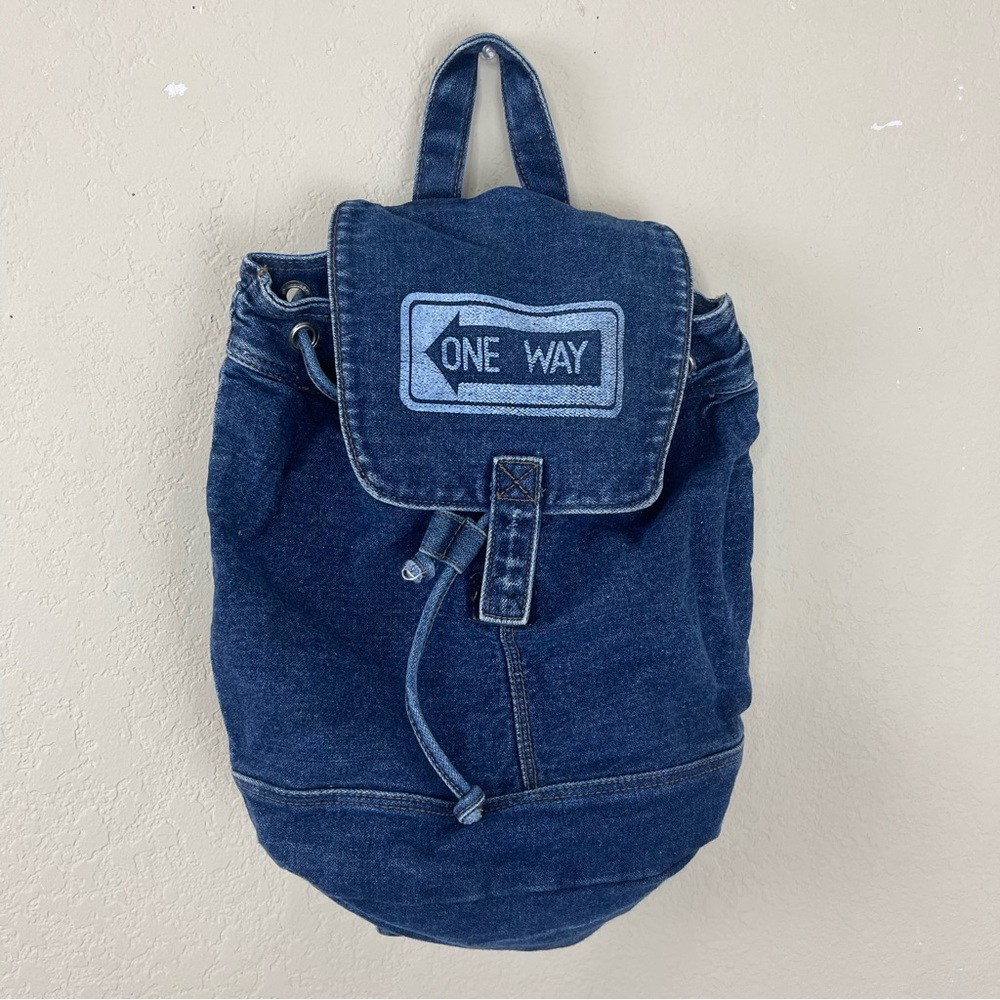 Vintsge Gitano 90s denim drawstring backpack